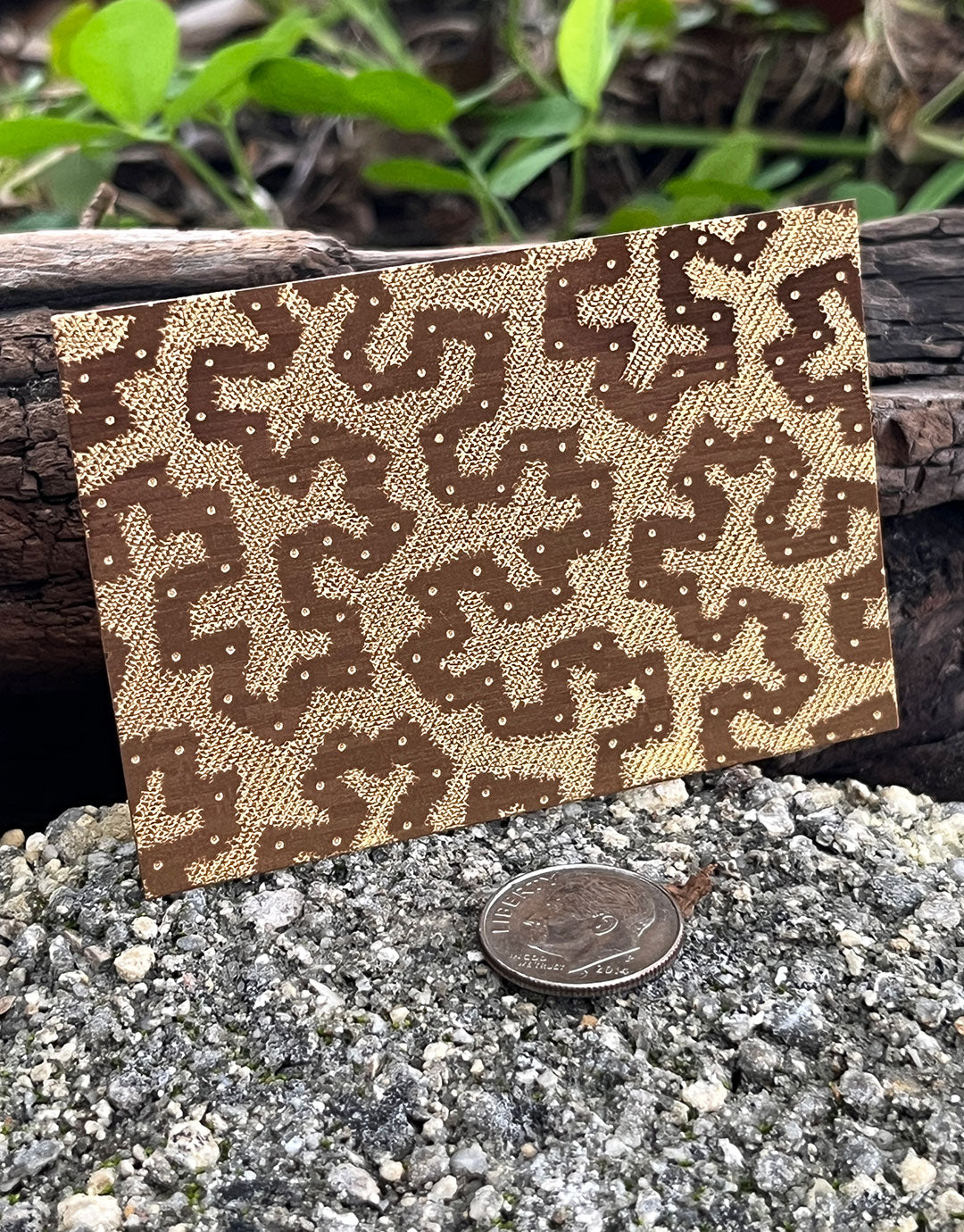 XLP0082 = Alsatian Worm Pattern Laser Engraved Metal Sheet 3x2" = Textured Jewelry Blank = Copper, Brass & More