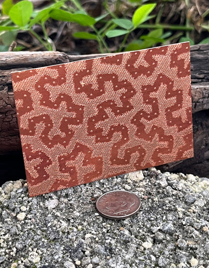 XLP0082 = Alsatian Worm Pattern Laser Engraved Metal Sheet 3x2" = Textured Jewelry Blank = Copper, Brass & More