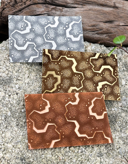 XLP0083 = Alsatian Ribbon Pattern Laser Engraved Metal Sheet 3x2" = Textured Jewelry Blank = Copper, Brass & More