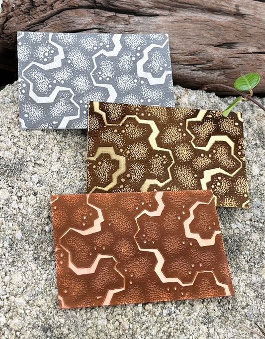 XLP0083 = Alsatian Ribbon Pattern Laser Engraved Metal Sheet 3x2" = Textured Jewelry Blank = Copper, Brass & More