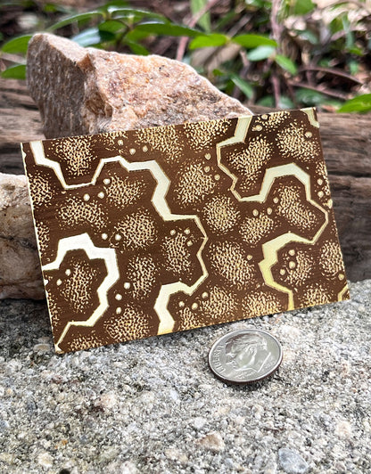 XLP0083 = Alsatian Ribbon Pattern Laser Engraved Metal Sheet 3x2" = Textured Jewelry Blank = Copper, Brass & More