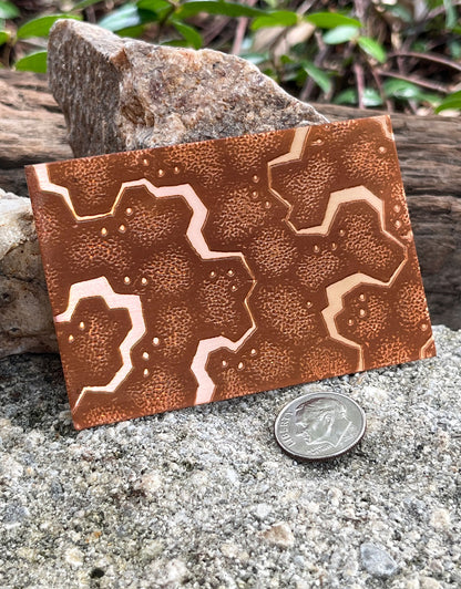 XLP0083 = Alsatian Ribbon Pattern Laser Engraved Metal Sheet 3x2" = Textured Jewelry Blank = Copper, Brass & More