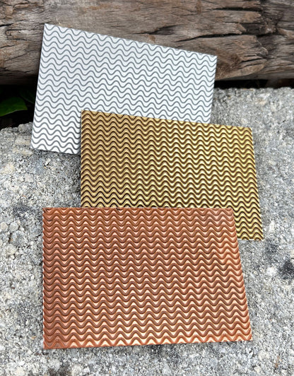XLP0085 = Ramen Lines Laser Engraved Metal Sheet 3x2" = Textured Jewelry Blank = Copper, Brass & More
