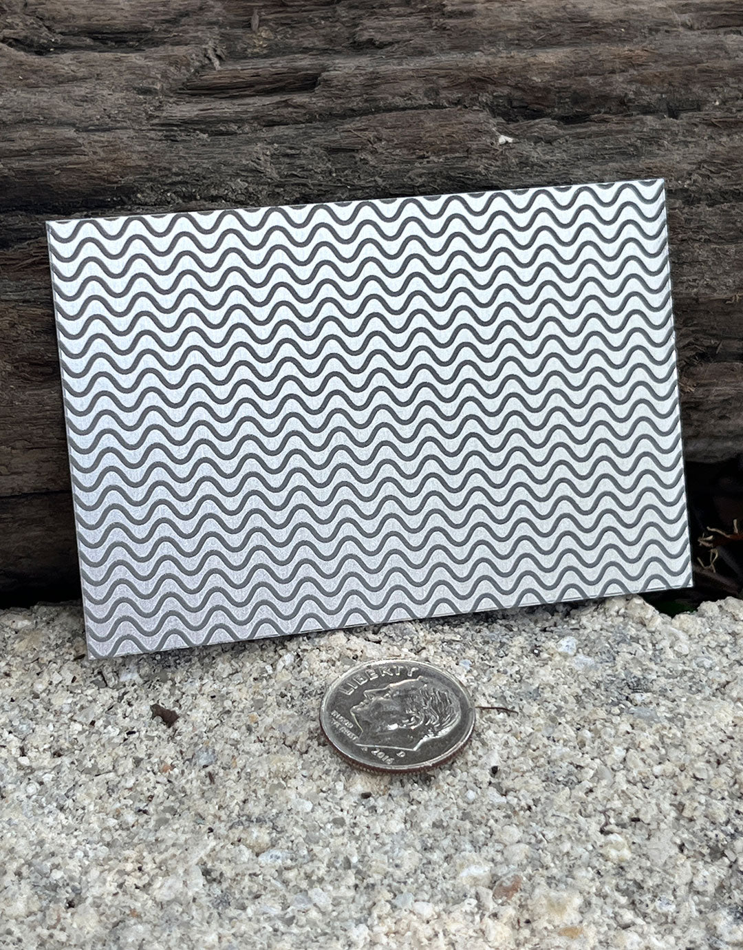 XLP0085 = Ramen Lines Laser Engraved Metal Sheet 3x2" = Textured Jewelry Blank = Copper, Brass & More