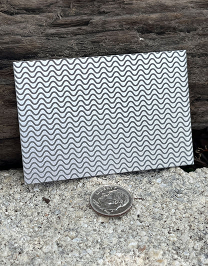 XLP0085 = Ramen Lines Laser Engraved Metal Sheet 3x2" = Textured Jewelry Blank = Copper, Brass & More