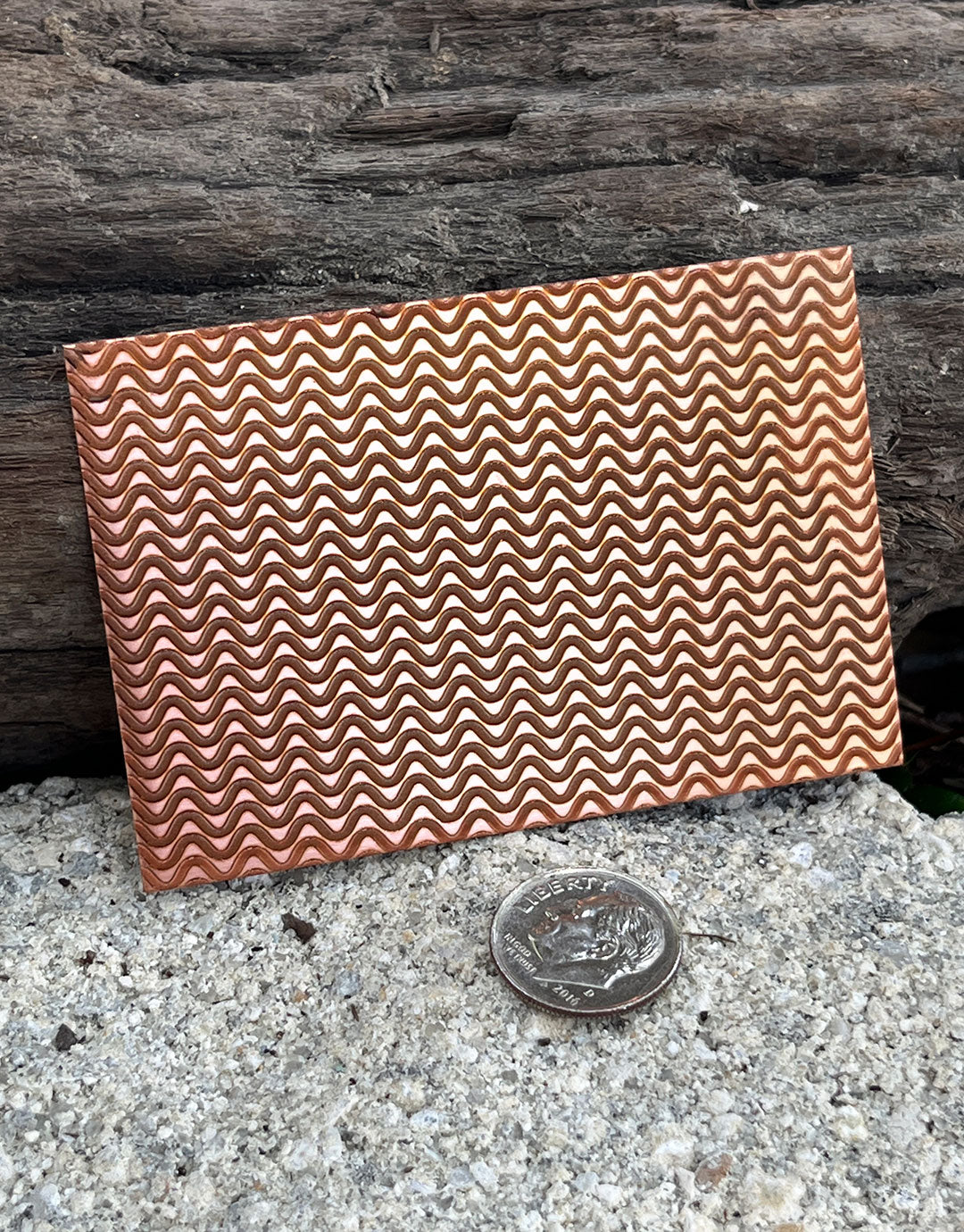 XLP0085 = Ramen Lines Laser Engraved Metal Sheet 3x2" = Textured Jewelry Blank = Copper, Brass & More