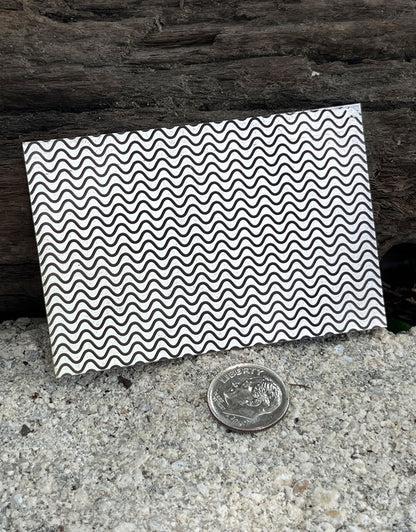 XLP0085 = Ramen Lines Laser Engraved Metal Sheet 3x2" = Textured Jewelry Blank = Copper, Brass & More
