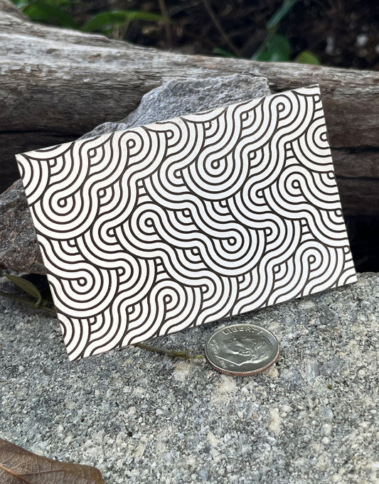 XLP0088 = Japanese Swirls Laser Engraved Metal Sheet 3x2" = Textured Jewelry Blank = Copper, Brass & More