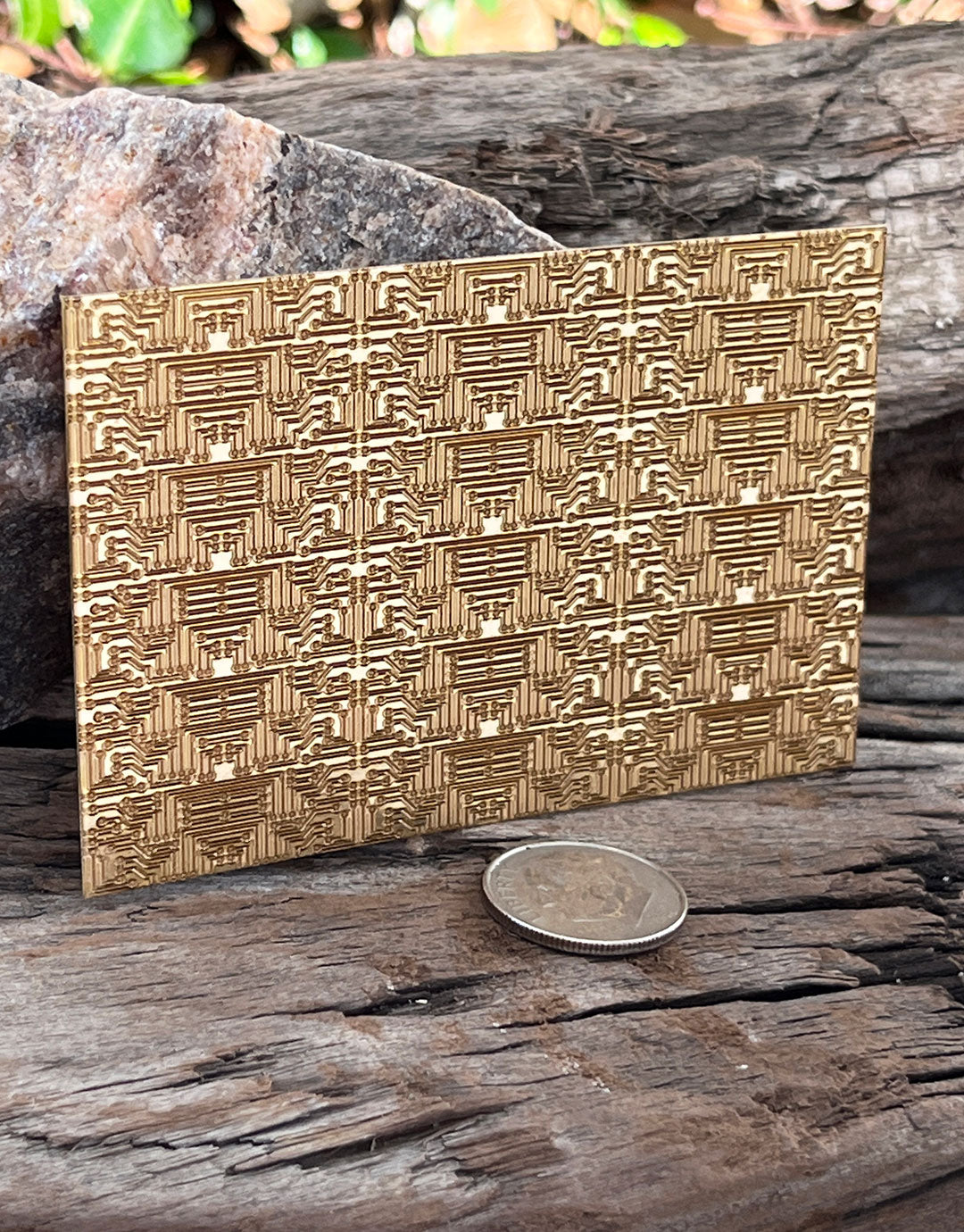 XLP0089 = Circuits Laser Engraved Metal Sheet 3x2" = Textured Jewelry Blank = Copper, Brass & More