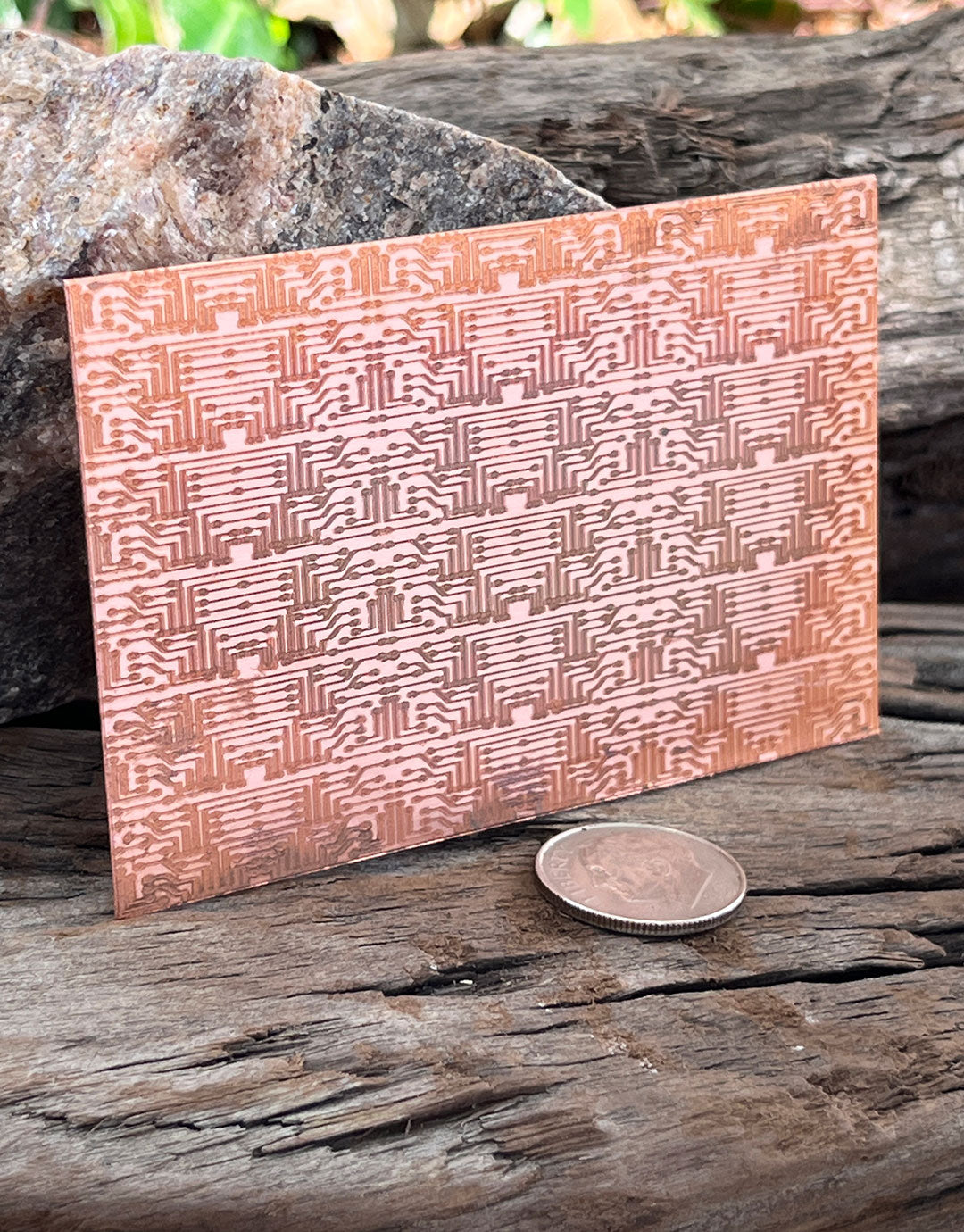 XLP0089 = Circuits Laser Engraved Metal Sheet 3x2" = Textured Jewelry Blank = Copper, Brass & More