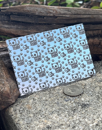 XLP0100 = Skulls and Hearts Laser Engraved Metal Sheet 3x2" = Textured Jewelry Blank = Copper, Brass & More