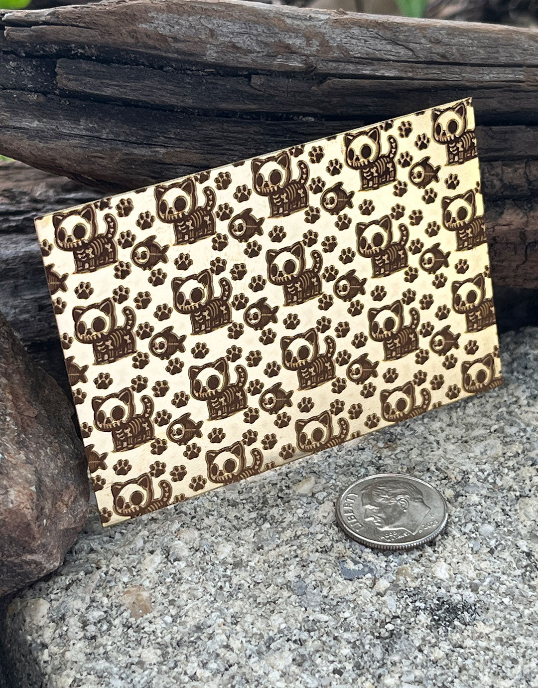 XLP0100 = Skulls and Hearts Laser Engraved Metal Sheet 3x2" = Textured Jewelry Blank = Copper, Brass & More