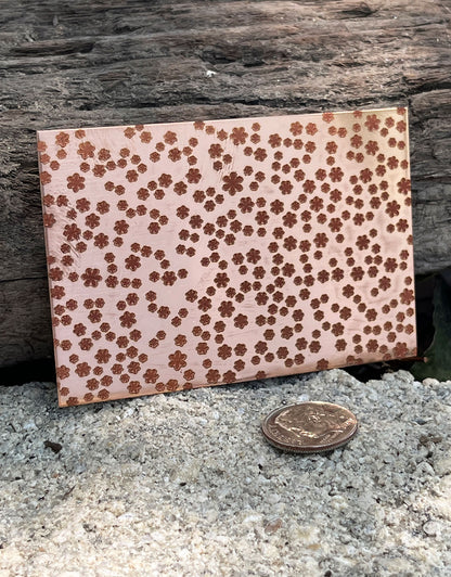 XLP0103 = Flower Sprinkles Laser Engraved Metal Sheet 3x2" = Textured Jewelry Blank = Copper, Brass & More