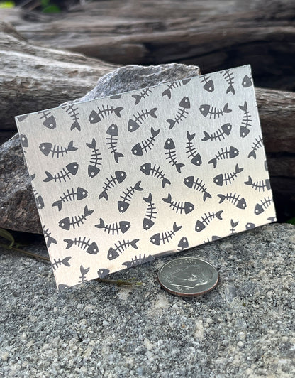 XLP0109 = Fish Bones Laser Engraved Metal Sheet 3x2" = Textured Jewelry Blank = Copper, Brass & More