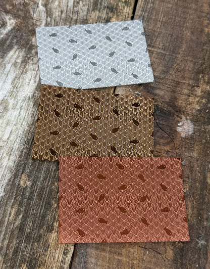 XLP0110 = Japanese Fish Laser Engraved Metal Sheet 3x2" = Textured Jewelry Blank = Copper, Brass & More