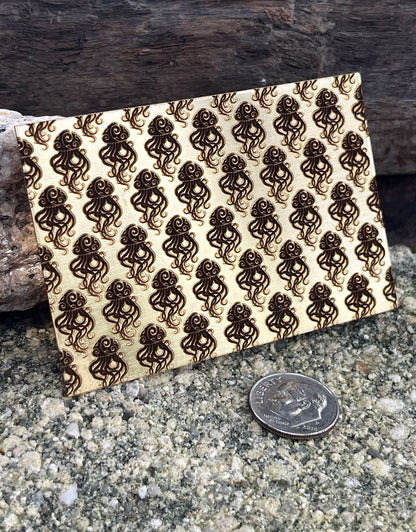 XLP0116 = Jellyfish Laser Engraved Metal Sheet 3x2" = Textured Jewelry Blank = Copper, Brass & More