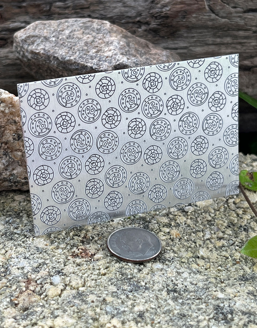 XLP0124 = Candies Laser Engraved Metal Sheet 3x2" = Textured Jewelry Blank = Copper, Brass & More