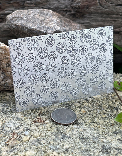 XLP0124 = Candies Laser Engraved Metal Sheet 3x2" = Textured Jewelry Blank = Copper, Brass & More