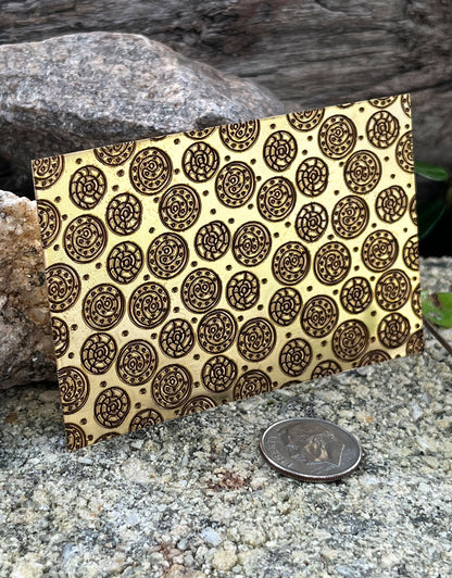XLP0124 = Candies Laser Engraved Metal Sheet 3x2" = Textured Jewelry Blank = Copper, Brass & More