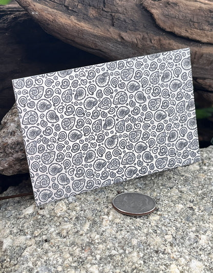 XLP0127 = Snail Shells Laser Engraved Metal Sheet 3x2" = Textured Jewelry Blank = Copper, Brass & More