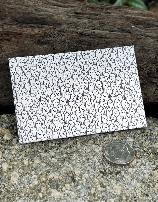 XLP0129 = Cute Ghosts Laser Engraved Metal Sheet 3x2" = Textured Jewelry Blank = Copper, Brass & More