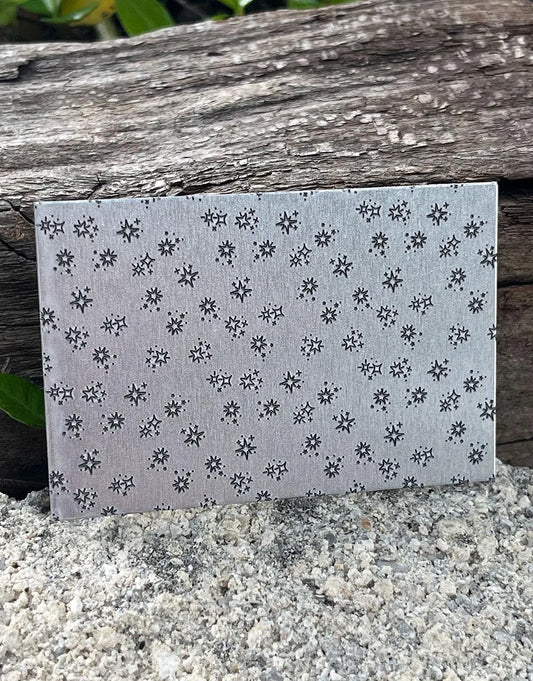 XLP0134 = Star Shine Laser Engraved Metal Sheet 3x2" = Textured Jewelry Blank = Copper, Brass & More
