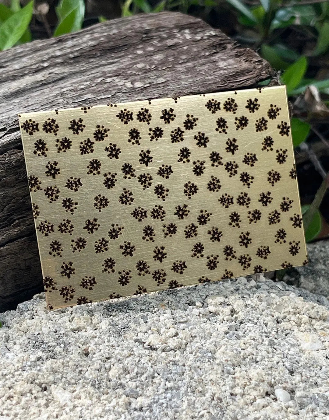 XLP0134 = Star Shine Laser Engraved Metal Sheet 3x2" = Textured Jewelry Blank = Copper, Brass & More
