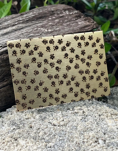XLP0134 = Star Shine Laser Engraved Metal Sheet 3x2" = Textured Jewelry Blank = Copper, Brass & More