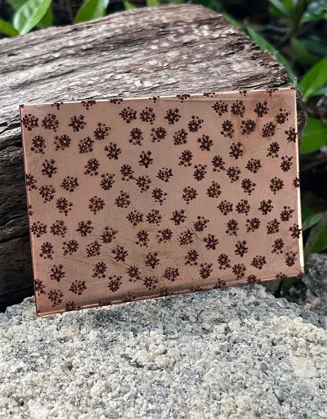 XLP0134 = Star Shine Laser Engraved Metal Sheet 3x2" = Textured Jewelry Blank = Copper, Brass & More