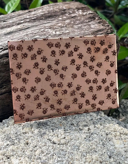 XLP0134 = Star Shine Laser Engraved Metal Sheet 3x2" = Textured Jewelry Blank = Copper, Brass & More