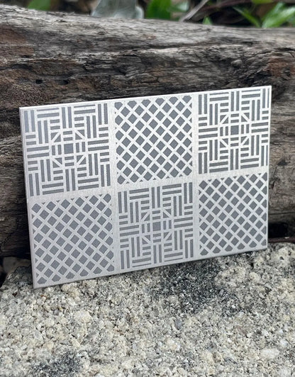 XLP0137 = Wall Panels Laser Engraved Metal Sheet 3x2" = Textured Jewelry Blank = Copper, Brass & More