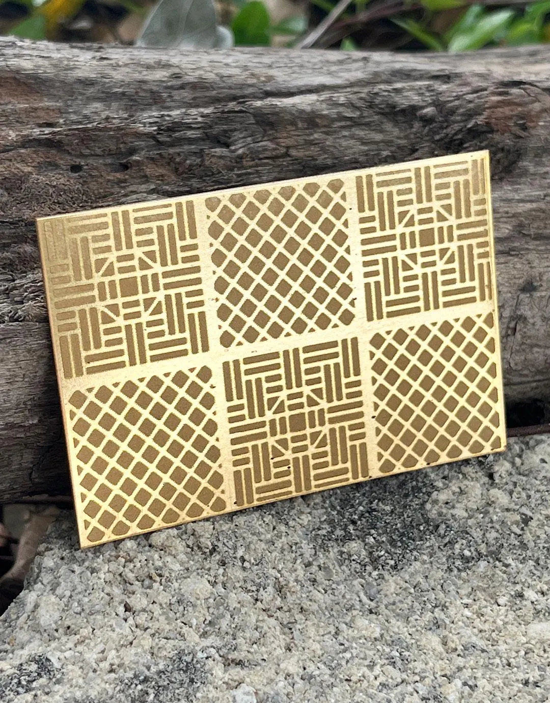 XLP0137 = Wall Panels Laser Engraved Metal Sheet 3x2" = Textured Jewelry Blank = Copper, Brass & More