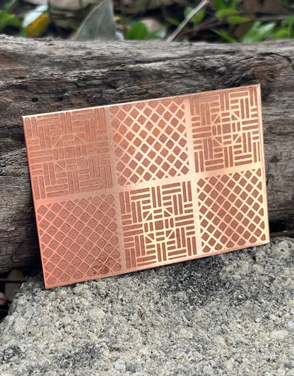 XLP0137 = Wall Panels Laser Engraved Metal Sheet 3x2" = Textured Jewelry Blank = Copper, Brass & More