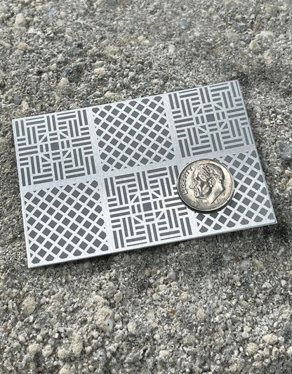 XLP0137 = Wall Panels Laser Engraved Metal Sheet 3x2" = Textured Jewelry Blank = Copper, Brass & More