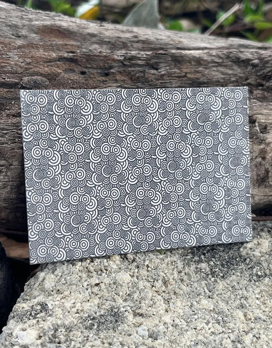 XLP0138 = Deco Bubbles Laser Engraved Metal Sheet 3x2" = Textured Jewelry Blank = Copper, Brass & More