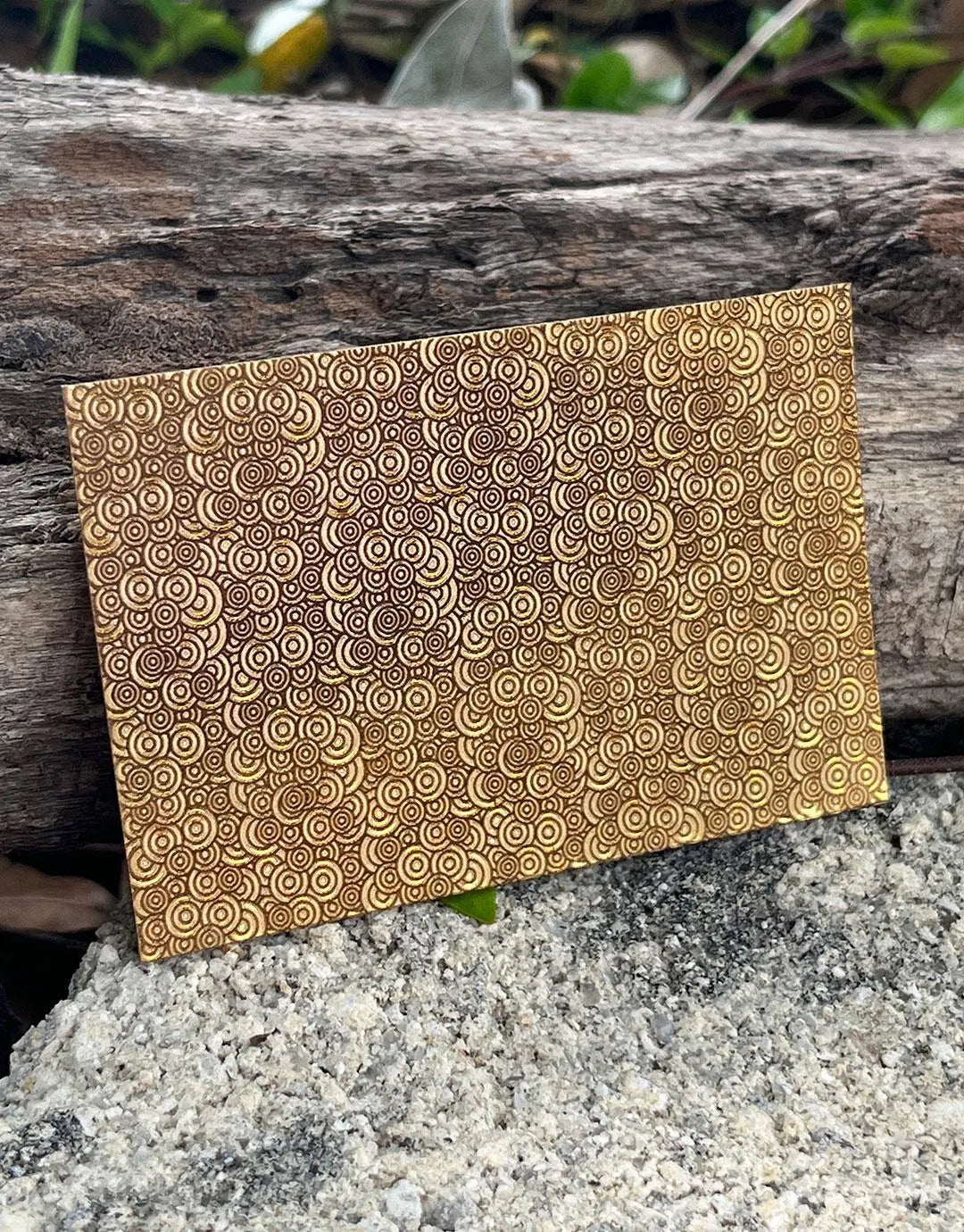 XLP0138 = Deco Bubbles Laser Engraved Metal Sheet 3x2" = Textured Jewelry Blank = Copper, Brass & More