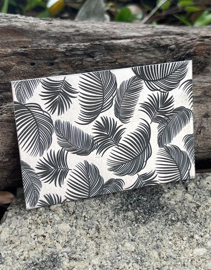 XLP0139 = Palm Fronds Laser Engraved Metal Sheet 3x2" = Textured Jewelry Blank = Copper, Brass & More