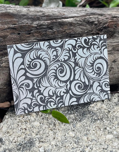 XLP0140 = Nouveau Floral Laser Engraved Metal Sheet 3x2" = Textured Jewelry Blank = Copper, Brass & More