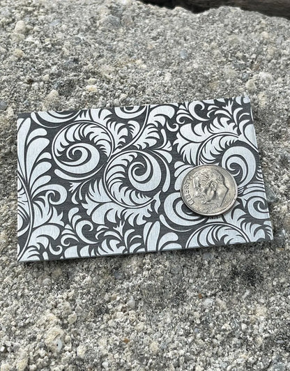 XLP0140 = Nouveau Floral Laser Engraved Metal Sheet 3x2" = Textured Jewelry Blank = Copper, Brass & More