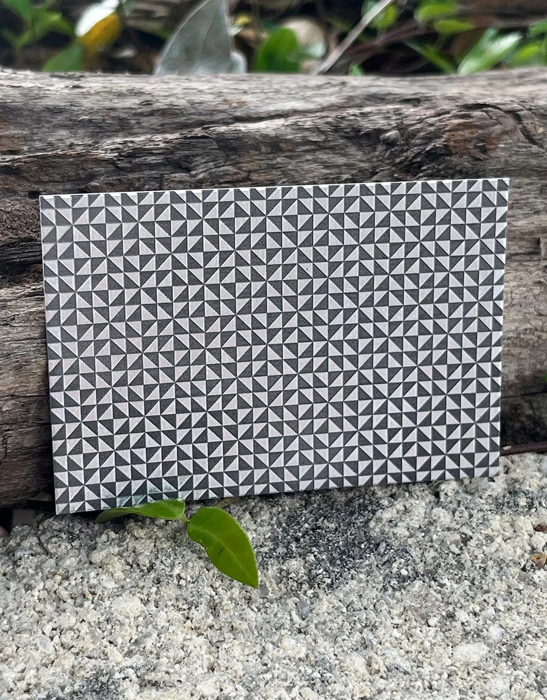 XLP0141 = Tiny Triangles Pattern Laser Engraved Metal Sheet 3x2" = Textured Jewelry Blank = Copper, Brass & More