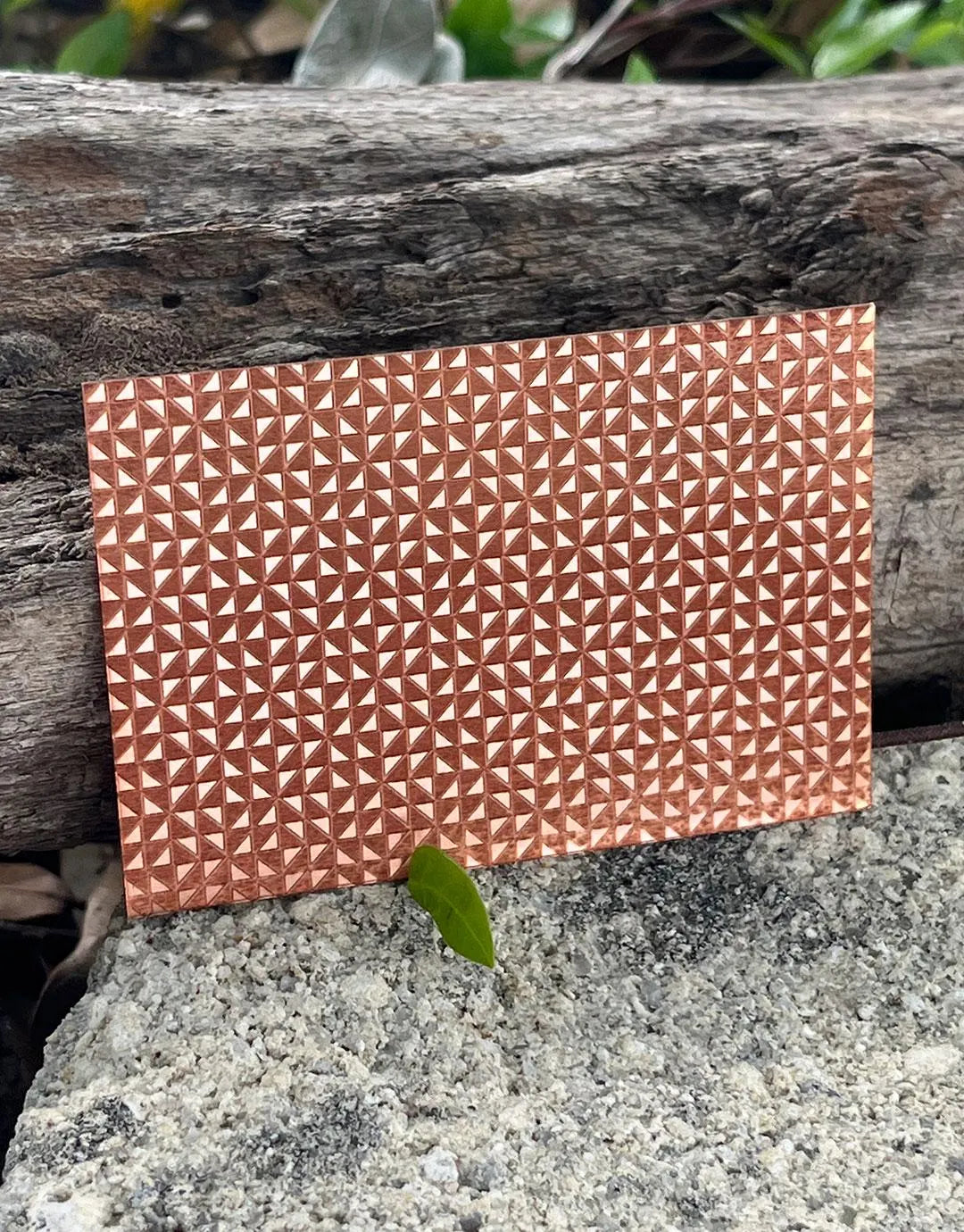 XLP0141 = Tiny Triangles Pattern Laser Engraved Metal Sheet 3x2" = Textured Jewelry Blank = Copper, Brass & More