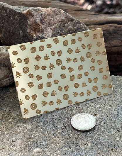 XLP0149 = Gems Laser Engraved Metal Sheet 3x2" = Textured Jewelry Blank = Copper, Brass & More