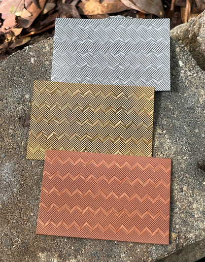XLP0152 = Linear Waves Laser Engraved Metal Sheet 3x2" = Textured Jewelry Blank = Copper, Brass & More