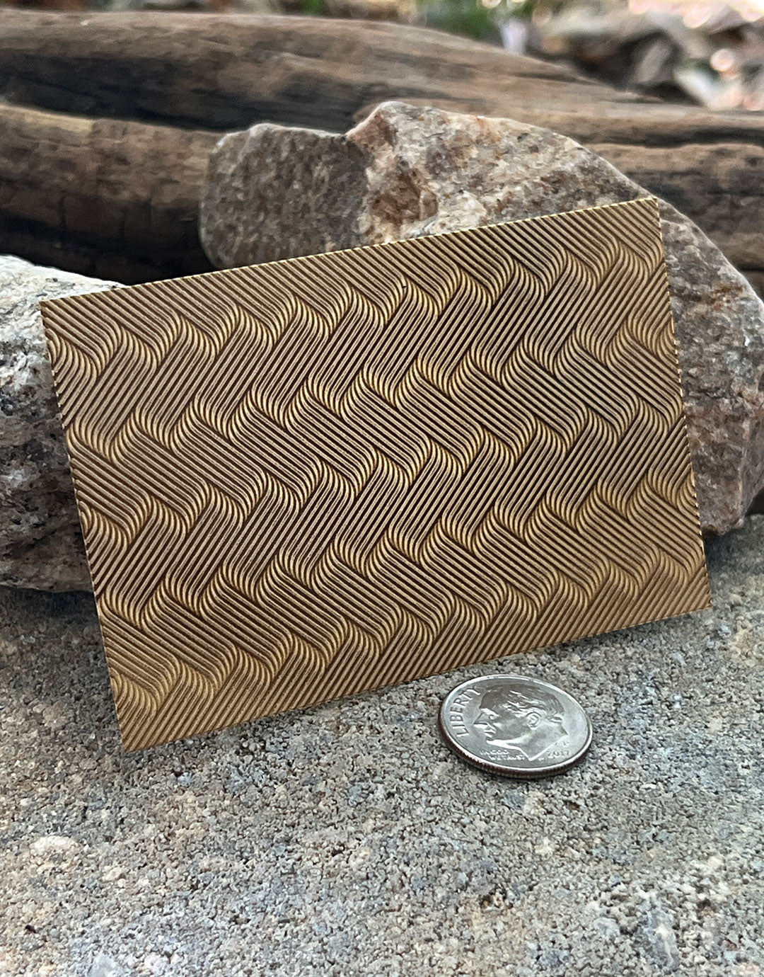 XLP0152 = Linear Waves Laser Engraved Metal Sheet 3x2" = Textured Jewelry Blank = Copper, Brass & More
