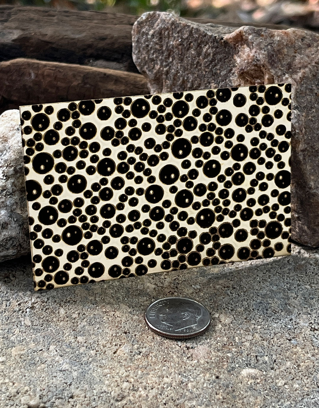 XLP0155 = Water Drops Laser Engraved Metal Sheet 3x2" = Textured Jewelry Blank = Copper, Brass & More