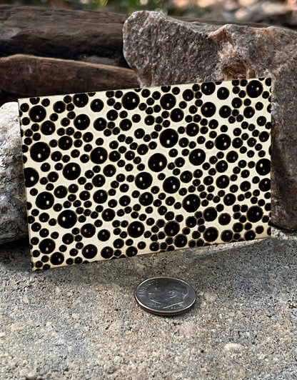 XLP0155 = Water Drops Laser Engraved Metal Sheet 3x2" = Textured Jewelry Blank = Copper, Brass & More