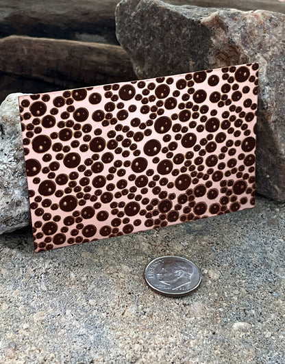 XLP0155 = Water Drops Laser Engraved Metal Sheet 3x2" = Textured Jewelry Blank = Copper, Brass & More