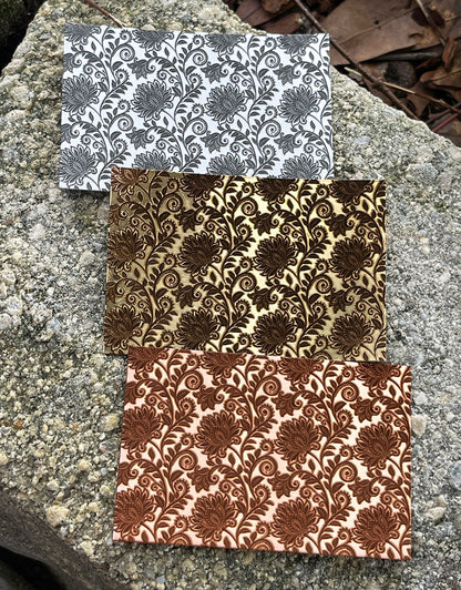 XLP0157 = Lace Flowers 2 Laser Engraved Metal Sheet 3x2" = Textured Jewelry Blank = Copper, Brass & More (Copy)