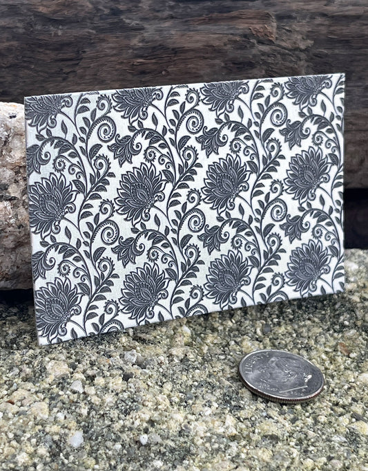 XLP0157 = Lace Flowers 2 Laser Engraved Metal Sheet 3x2" = Textured Jewelry Blank = Copper, Brass & More (Copy)