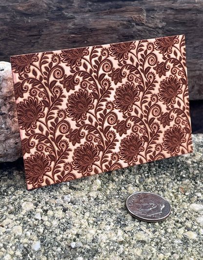 XLP0157 = Lace Flowers 2 Laser Engraved Metal Sheet 3x2" = Textured Jewelry Blank = Copper, Brass & More (Copy)